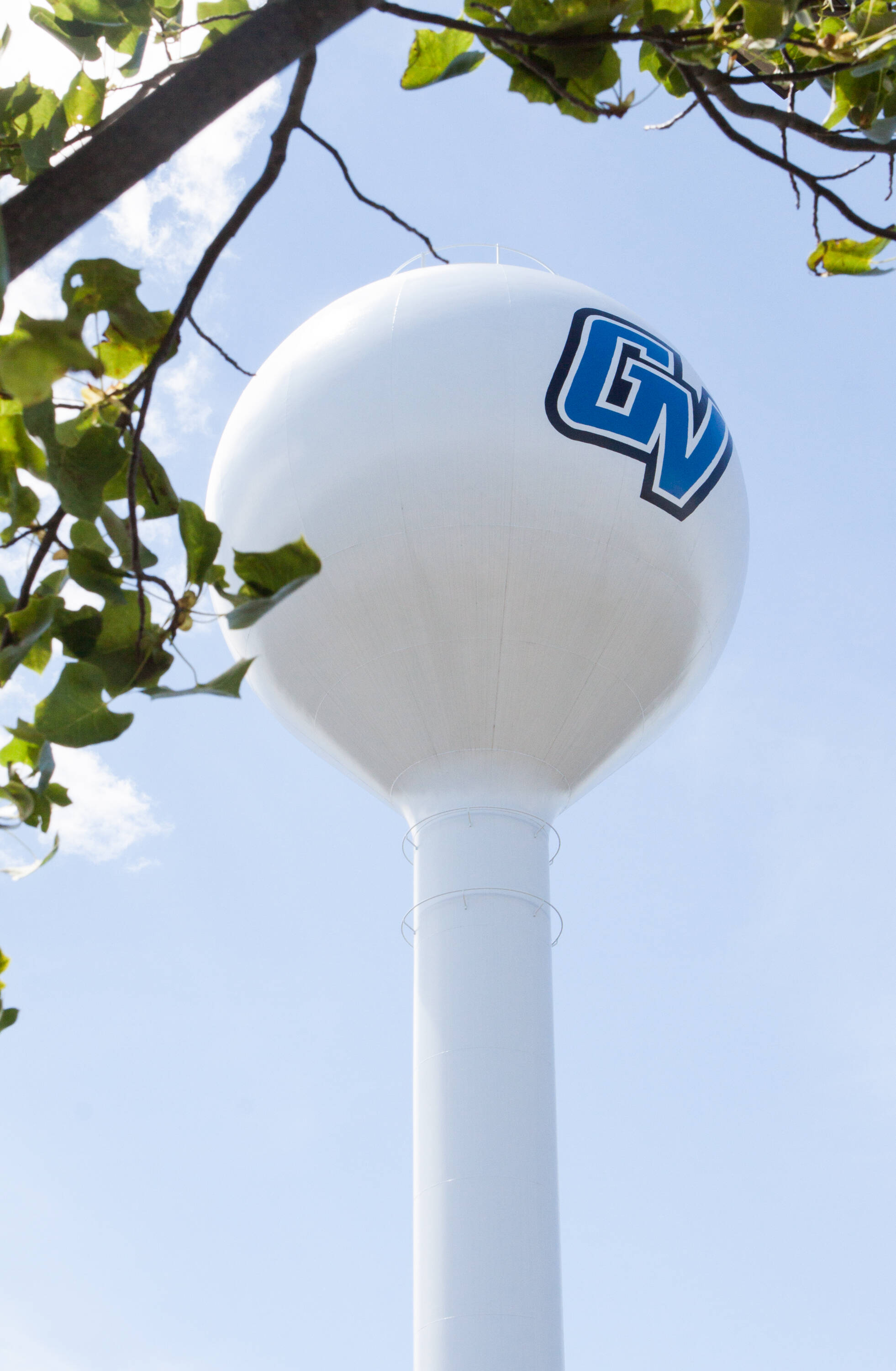 Allendale water tower with GV logo.